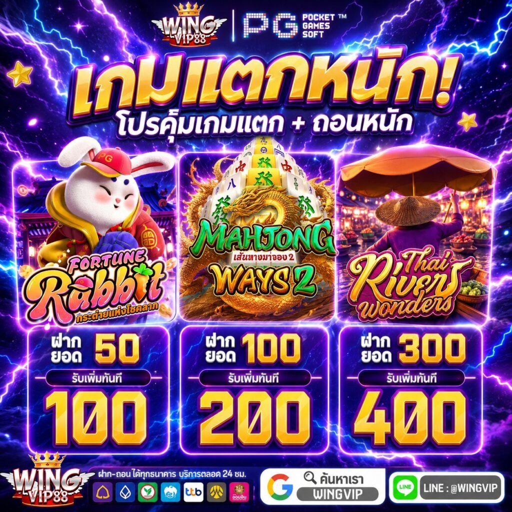 wingvip888 เว็บสล็อตแตกง่าย ฝากถอนออโต้ โบนัสจัดเต็ม